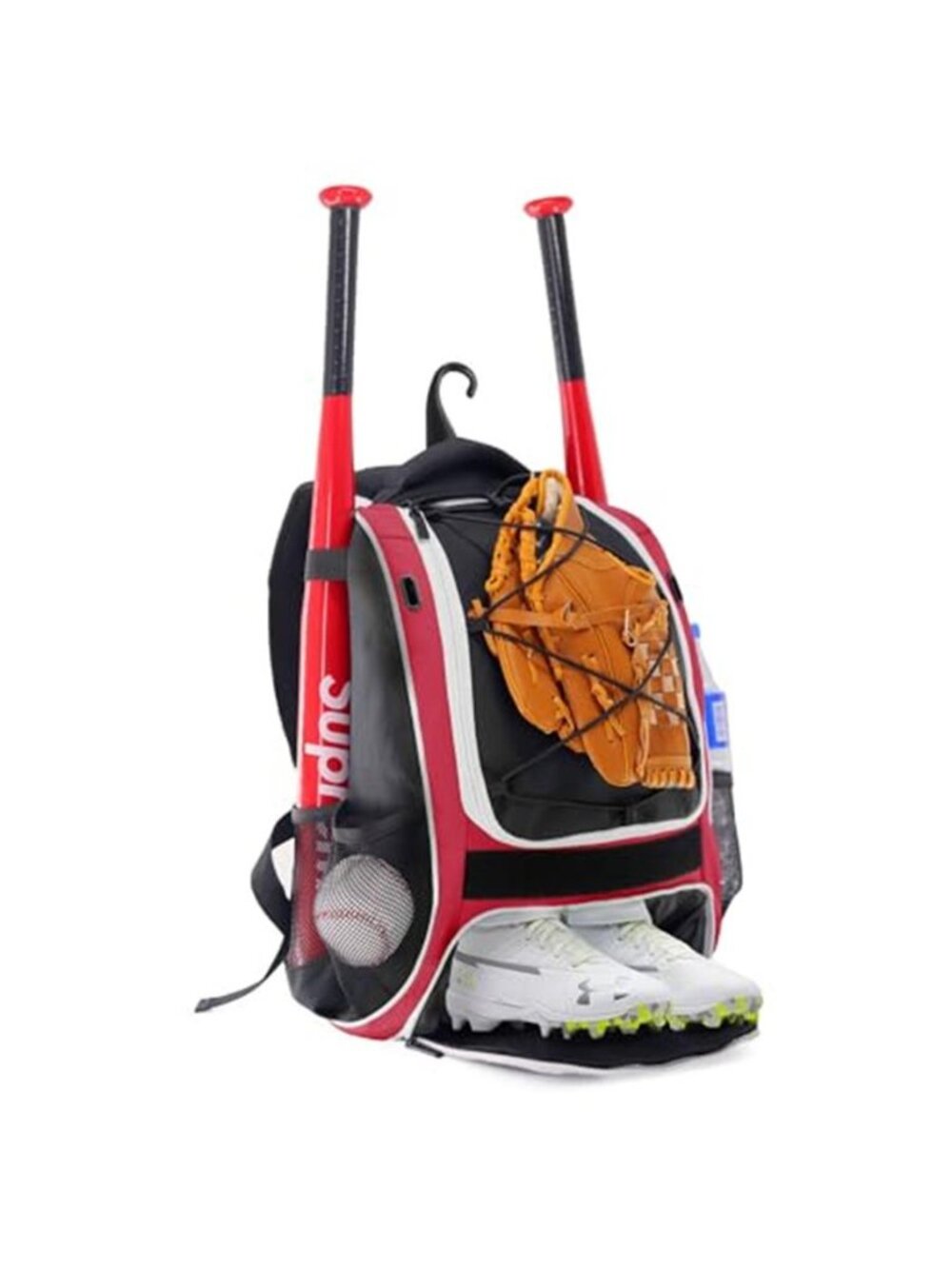 Youth Baseball Bag - Bat Backpack for Baseball, T-Ball & Softball Equipment